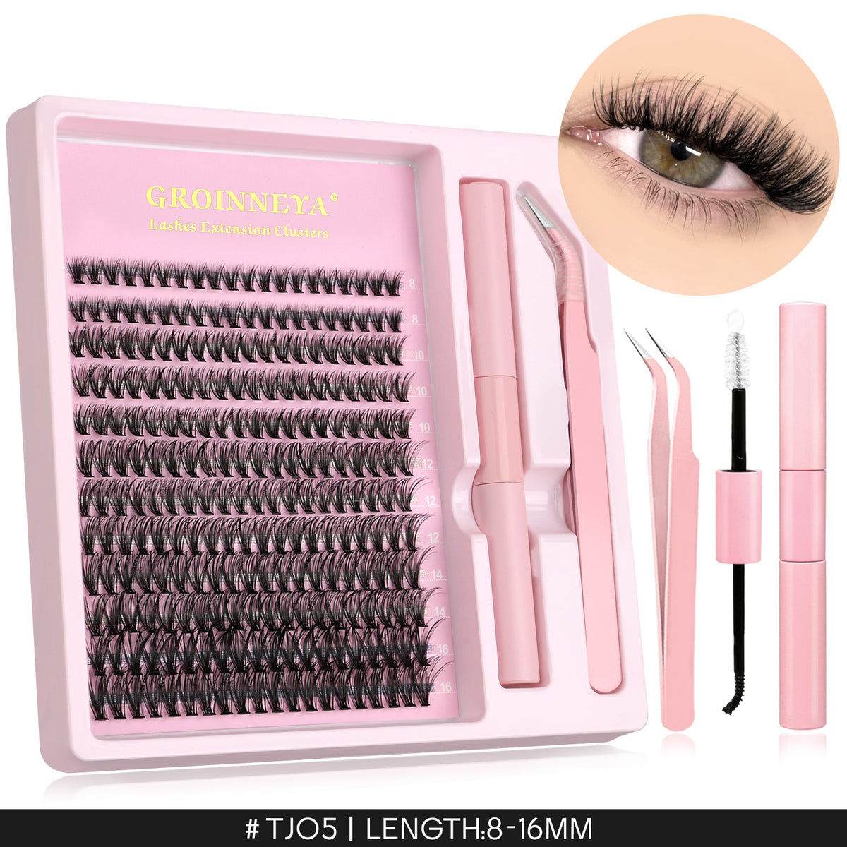 Segmented Synthetic False Eyelashes Clusters