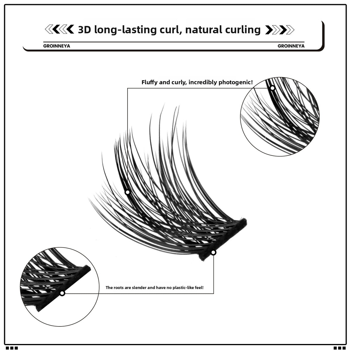 Segmented Synthetic False Eyelashes Clusters