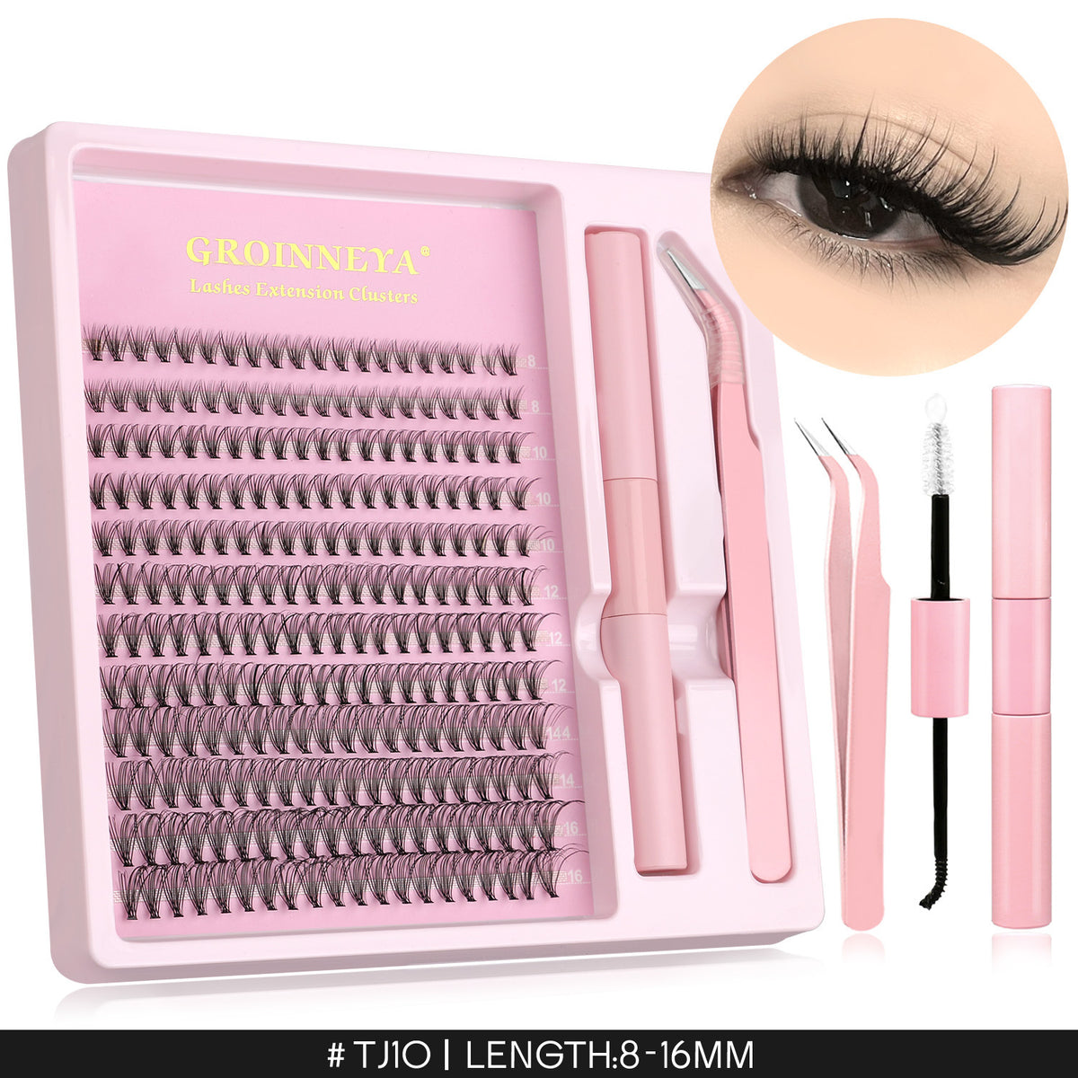 Segmented Synthetic False Eyelashes Clusters
