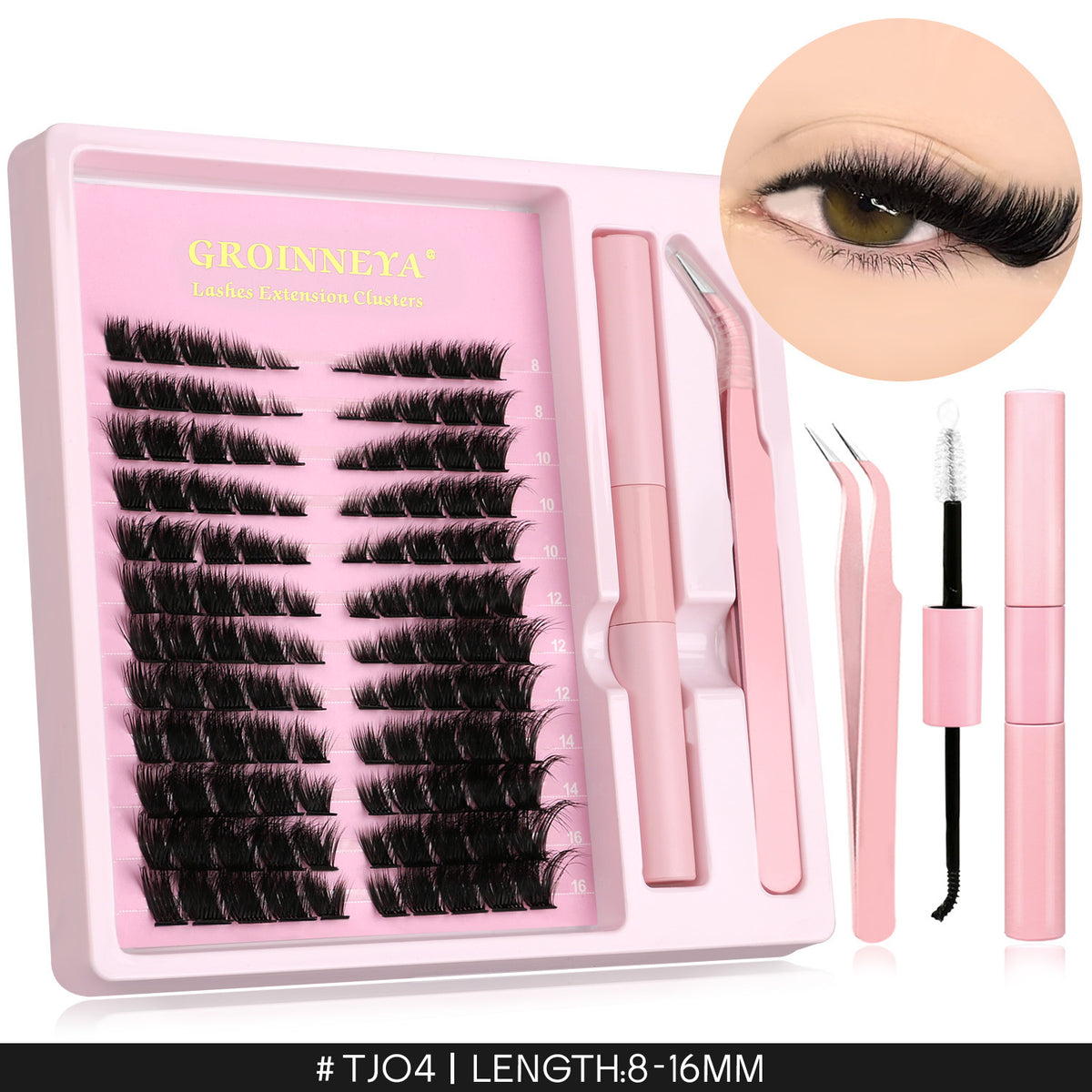 Segmented Synthetic False Eyelashes Clusters
