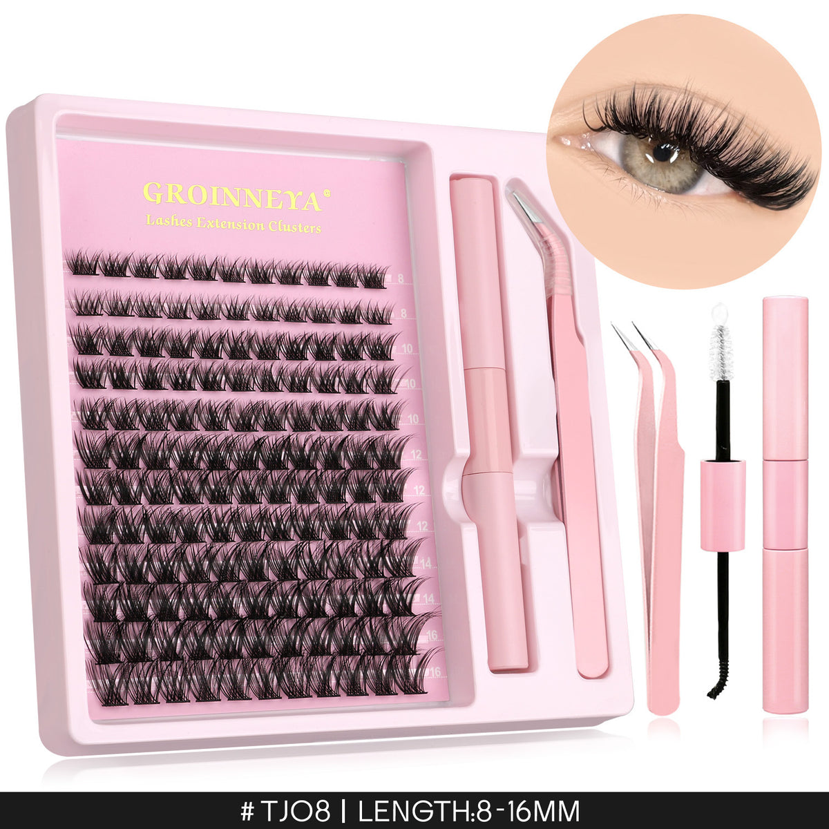 Segmented Synthetic False Eyelashes Clusters