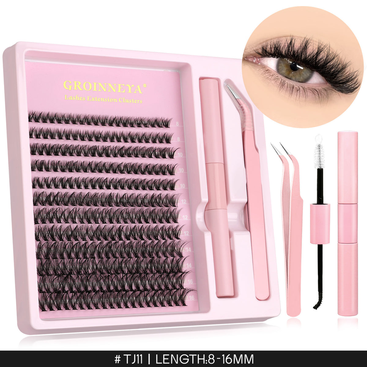 Segmented Synthetic False Eyelashes Clusters