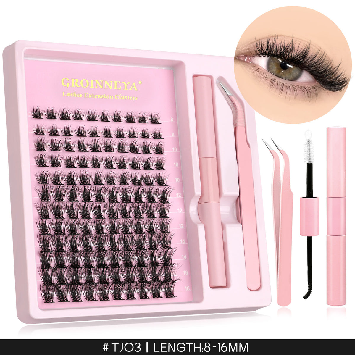 Segmented Synthetic False Eyelashes Clusters