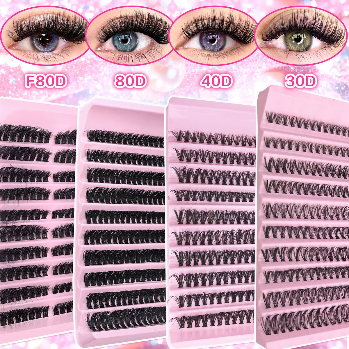 False Eyelashes 10 Rows Mixed Segmented Lashes