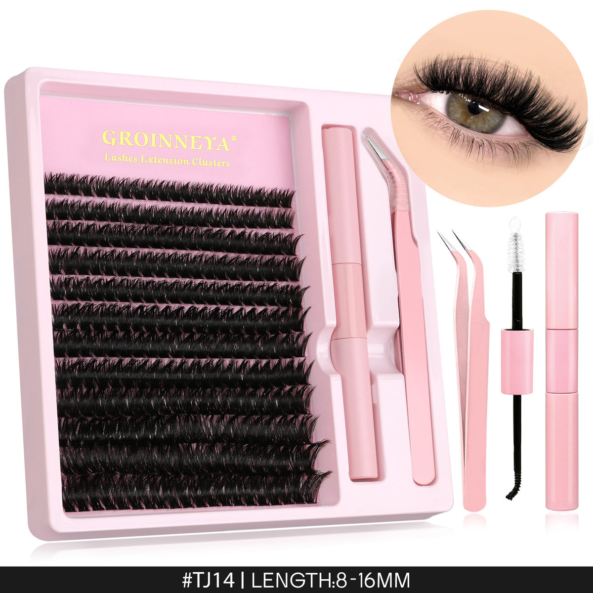 Segmented Synthetic False Eyelashes Clusters