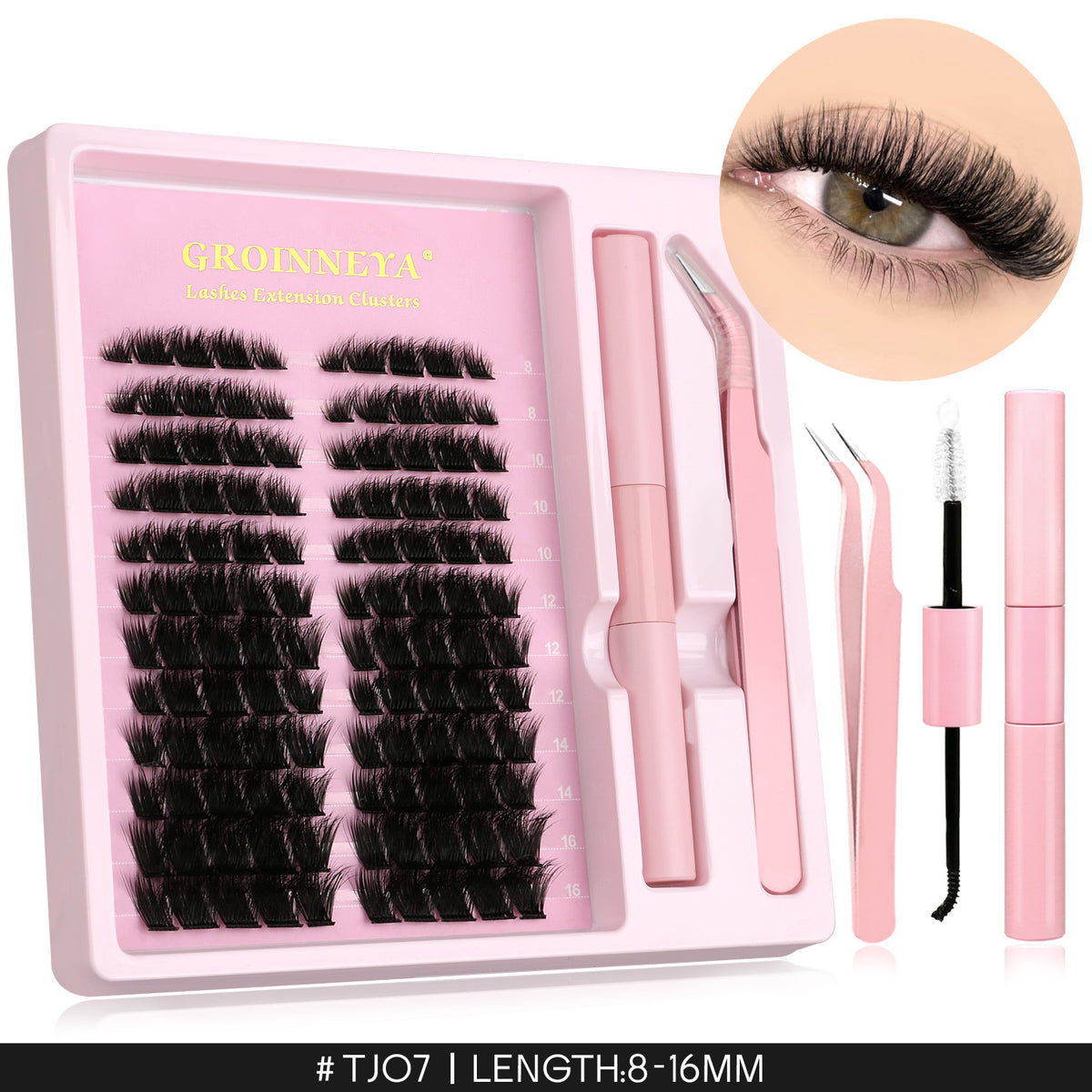 Segmented Synthetic False Eyelashes Clusters