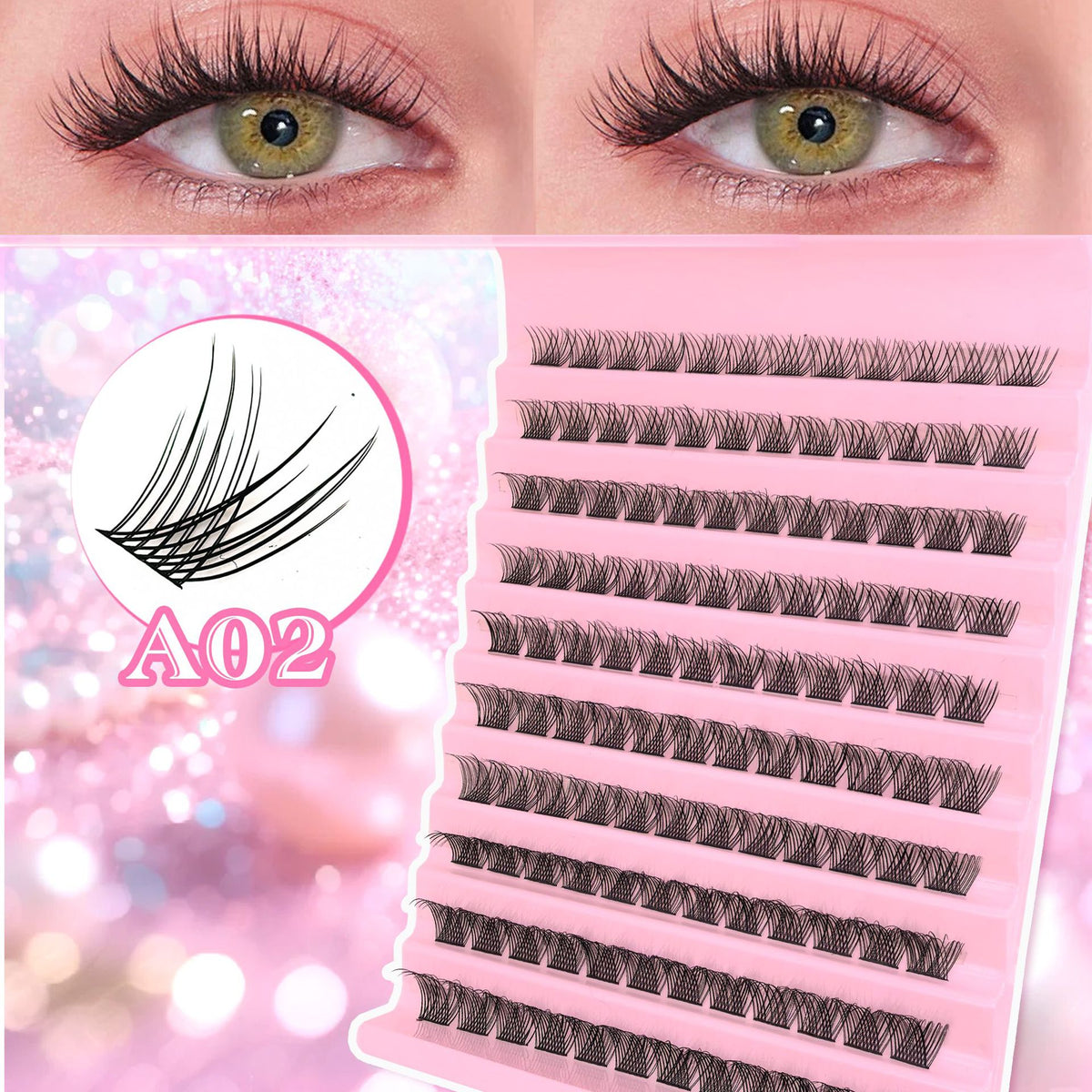 False Eyelashes 10 Rows Mixed Segmented Lashes