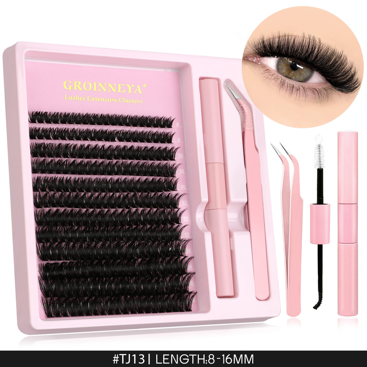 Segmented Synthetic False Eyelashes Clusters